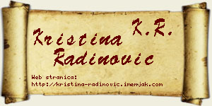 Kristina Radinović vizit kartica